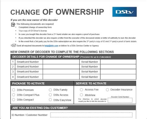 can i use my smart card in another decoder|simplified process, change of ownership form, contact .